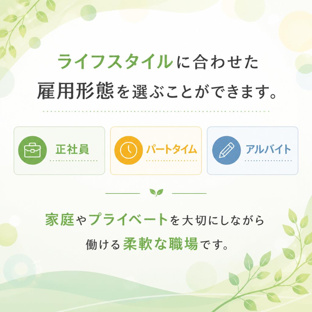 多様な雇用形態が選べる