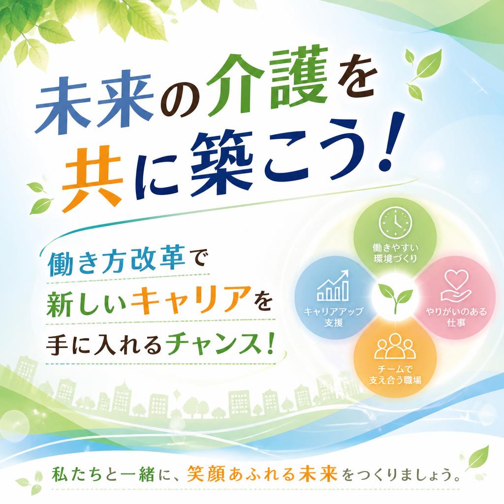 未来の介護を共に築こう！働き方改革で新しいキャリアを手に入れるチャンス！