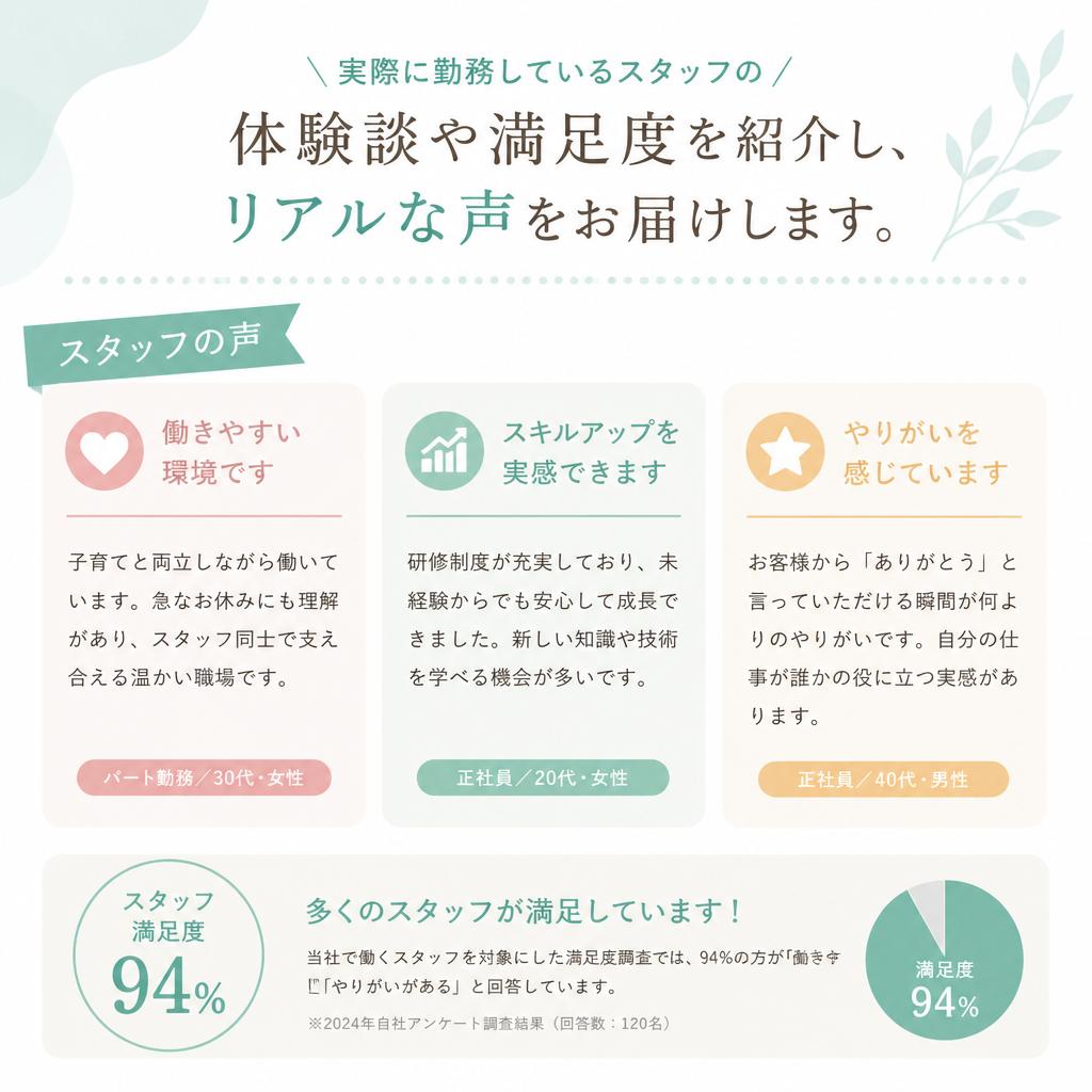 実際に働くスタッフの声